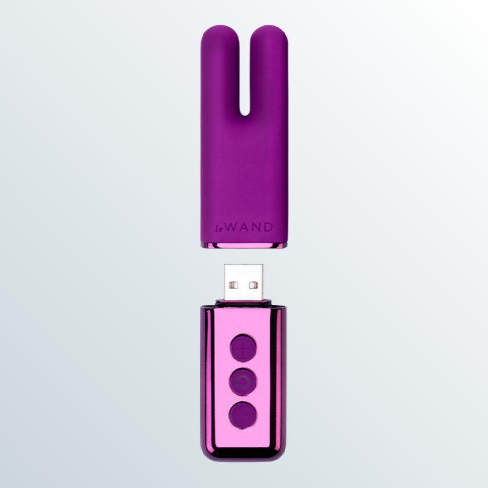 Le Wand Chrome Deux Dual-Motor Vibrator - Dark Cherry by Condomania